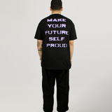 "FUTURE SELF" BLACK OVERSIZED TEE