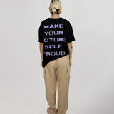 "FUTURE SELF" BLACK OVERSIZED TEE