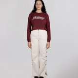 "DBTH" WINE LONG SLEEVE CROPPED